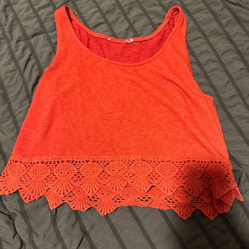 Boho Orange Cropped Tank
